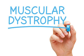 Image showing Muscular Dystrophy Handwritten With Blue Marker