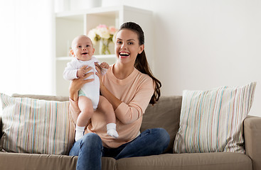 Image showing happy mother with little baby boy at home