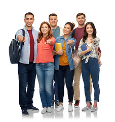 Image showing group of students with books and school bags