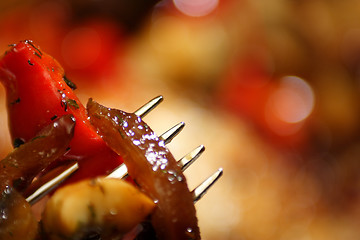 Image showing pan fried chicken with roasted vegetables