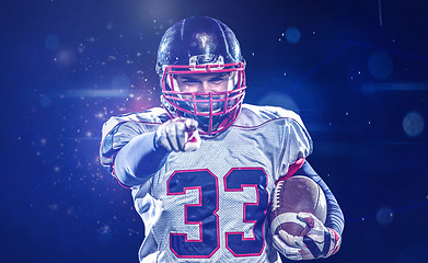 Image showing portrait of confident American football player