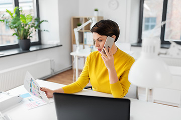 Image showing ui designer calling on smartphone at office