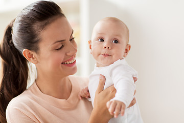 Image showing happy mother with little baby boy at home