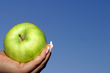 Image showing apple against blue sky