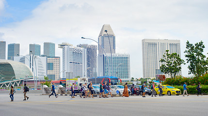 Image showing People crossing the road. Singapore