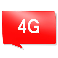 Image showing 4G word on red speech bubble