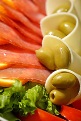 Image showing prosciutto ham and cheese salad