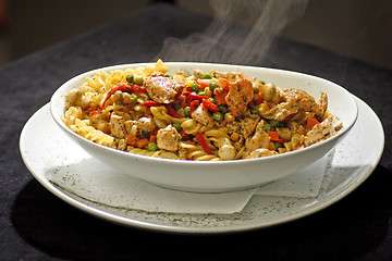 Image showing pasta with grilled chicken