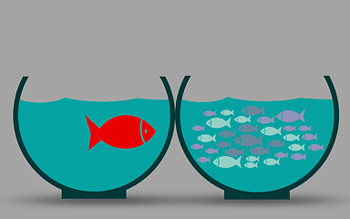 Image showing Dare to be different, Fish inside the aquarium