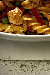 Image showing pasta with grilled chicken