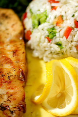 Image showing lemon chicken with rice