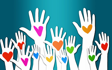 Image showing Hand-held heart symbol, charity ideas