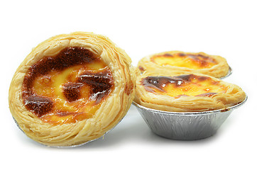 Image showing Fresh baked egg tarts or custard tarts