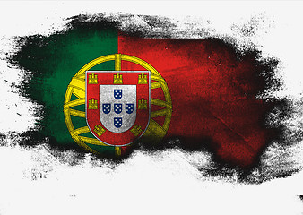 Image showing Portugal flag painted with brush