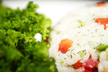 Image showing mixed vegtable rice and broccoli