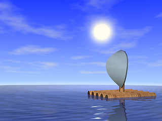 Image showing Raft in the sea