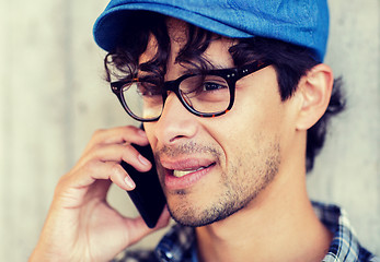 Image showing close up of man calling on smartphone