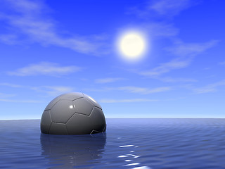 Image showing Football in water