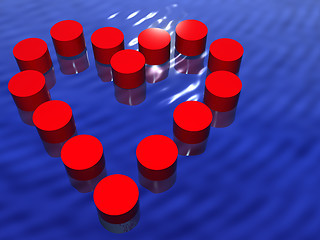 Image showing Heart in water