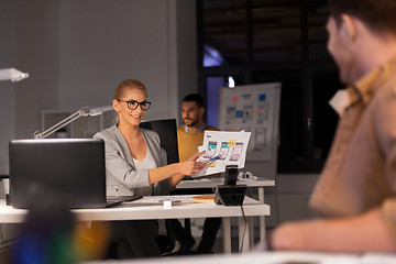 Image showing designers or software developers at night office