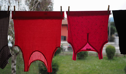 Image showing Washing line detail