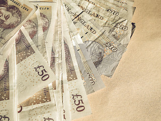 Image showing Vintage GBP Pound notes