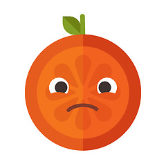 Image showing Emoji - sad orange feeling like crying. Isolated vector.