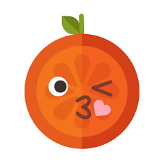 Image showing Emoji - kiss orange smile. Isolated vector.
