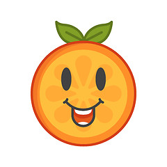 Image showing Emoji - laughing orange smile. Isolated vector.