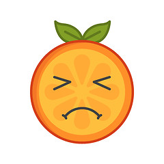 Image showing Emoji - crying orange. Isolated vector.