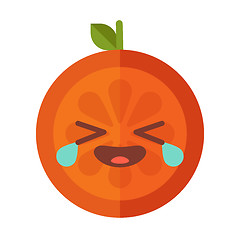 Image showing Emoji - laughing with tears orange smile. Isolated vector.