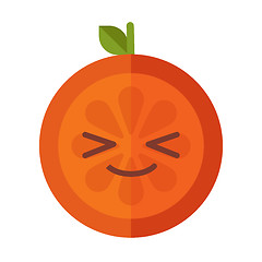 Image showing Emoji - enjoy orange with happy smile. Isolated vector.