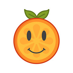 Image showing Emoji - orange with happy smile. Isolated vector.