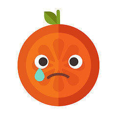 Image showing Emoji - tears crying orange. Isolated vector.