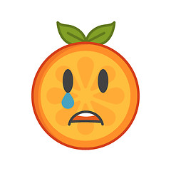 Image showing Emoji - tears crying orange. Isolated vector.