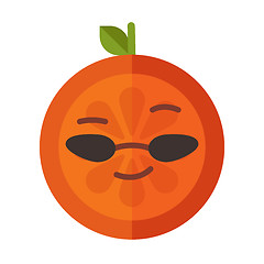 Image showing Emoji - cool orange with sunglasses. Isolated vector.