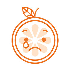 Image showing Emoji - tears crying orange. Isolated vector.