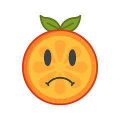 Image showing Emoji - sad orange feeling like crying. Isolated vector.