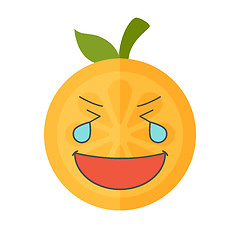 Image showing Emoji - laughing with tears orange smile. Isolated vector.