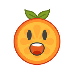 Image showing Emoji - scream orange smile. Isolated vector.