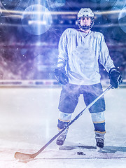 Image showing hockey player portrait