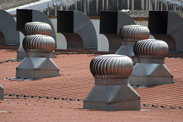 Image showing Ventilators on a roof