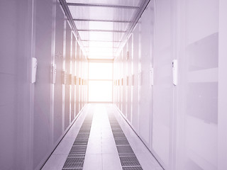 Image showing modern server room with white servers