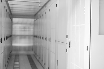 Image showing modern server room with white servers