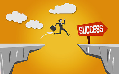 Image showing Jump over the bridge for success