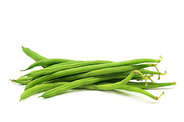 Image showing Pile of raw green baby fine beans