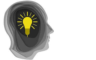 Image showing Light bulb and human head icon