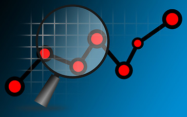 Image showing Analytics information with magnifying glass