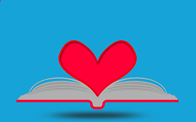 Image showing Love heart on open book