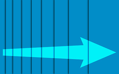 Image showing Blue stairs with a arrow sign